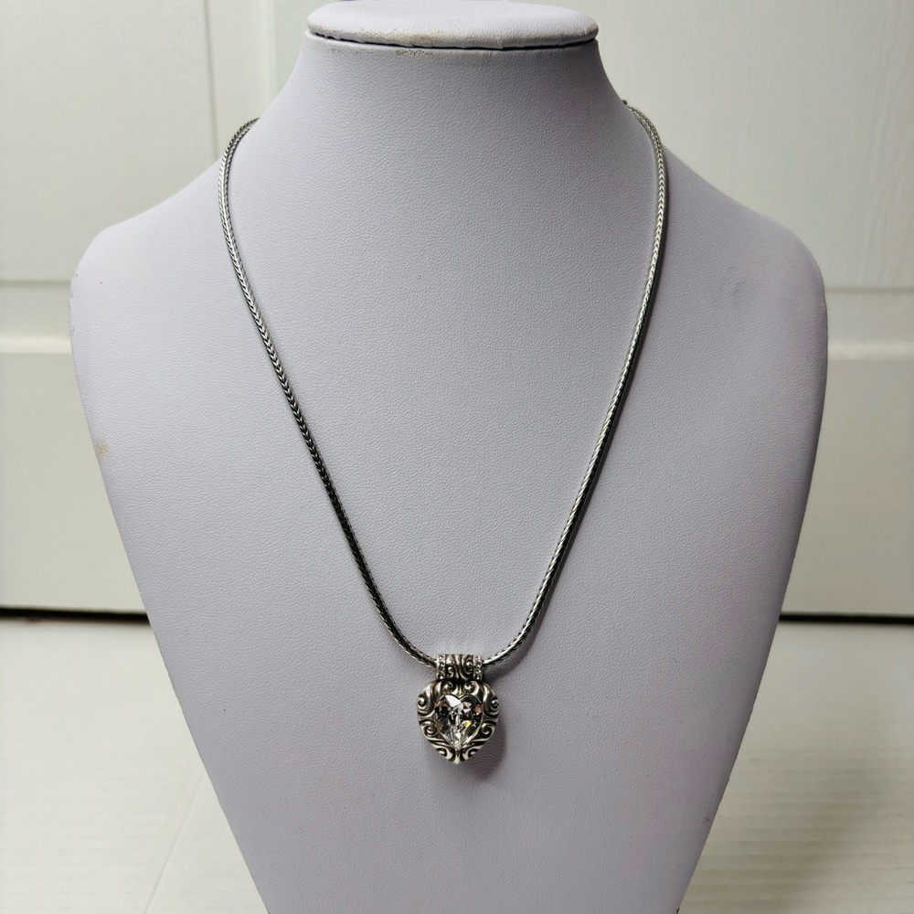 BRIGHTON Silver Regina Heart Pendent Necklace